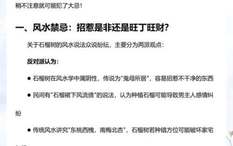种石榴树的风水禁忌与科学布局指南