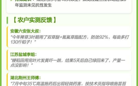 双草醚除草剂主要防治哪些杂草？水稻田科学用药指南