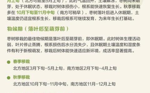 枣树移栽的最佳时间与全流程技术指南