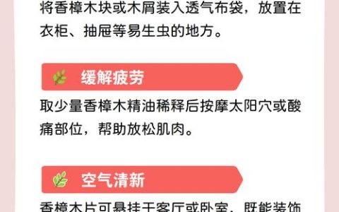 香樟树三个主要功效及安全使用指南
