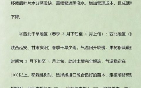 果树移栽最佳时间和方法：从选时到成活的完整技术指南