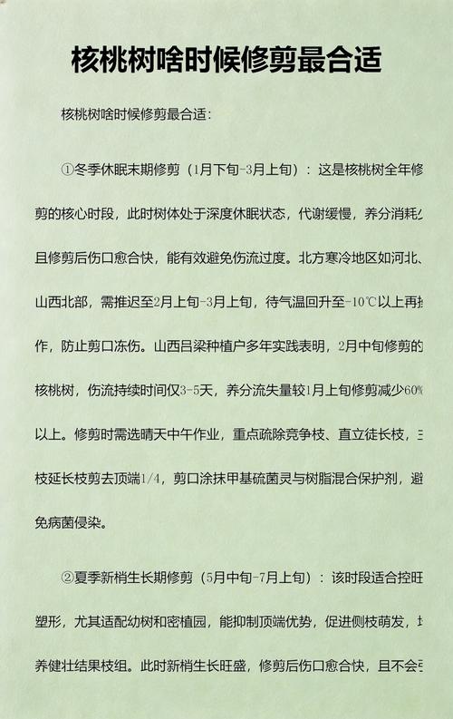 核桃树什么时候修剪？掌握三个关键时间点，果农增产增收的核心技巧