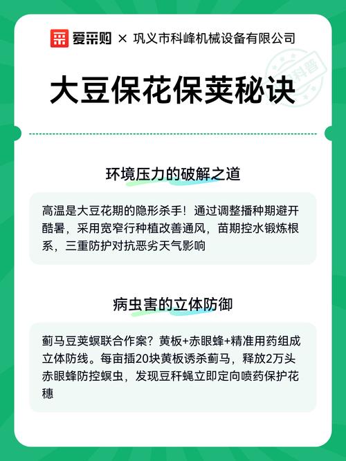 大豆花期施什么肥?促花保荚高产方案全解析 促花保荚施肥步骤与操作细节