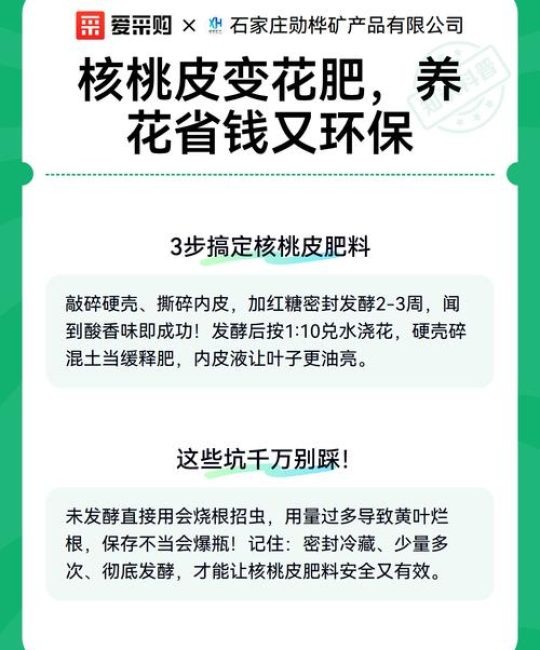 核桃皮能做肥料养花吗？核桃树种植与有机肥应用全攻略