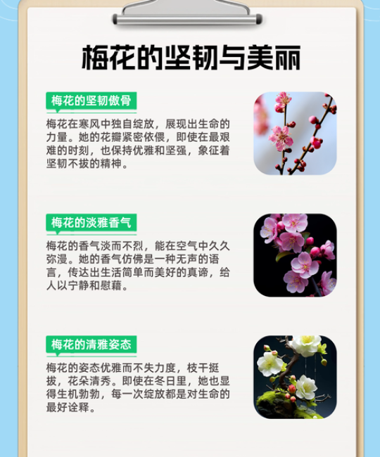 梅花的精神品质：坚韧、高洁、报春的象征