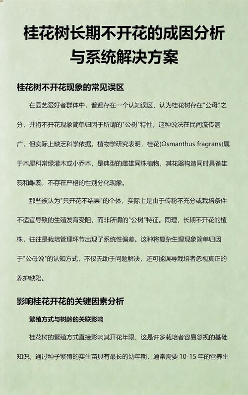 桂花树为什么不开花?常见原因分析与排查指南 一、水肥失调原因与症状
