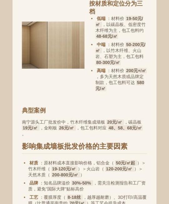 木质墙板多少钱一平方？2025年最新价格参考及五大影响因素详解