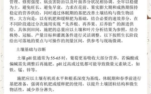 葡萄全年科学施肥全攻略：从萌芽到休眠的精准营养方案