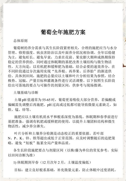 葡萄全年科学施肥全攻略：从萌芽到休眠的精准营养方案