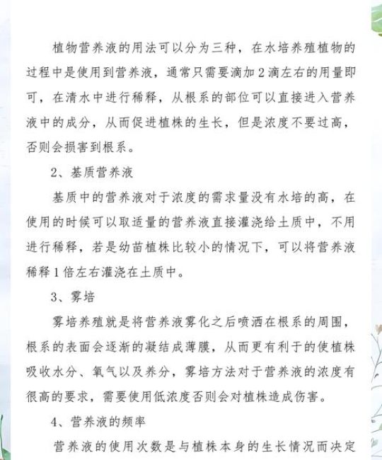 水培植物营养液选择指南：配方、浓度与使用全解析