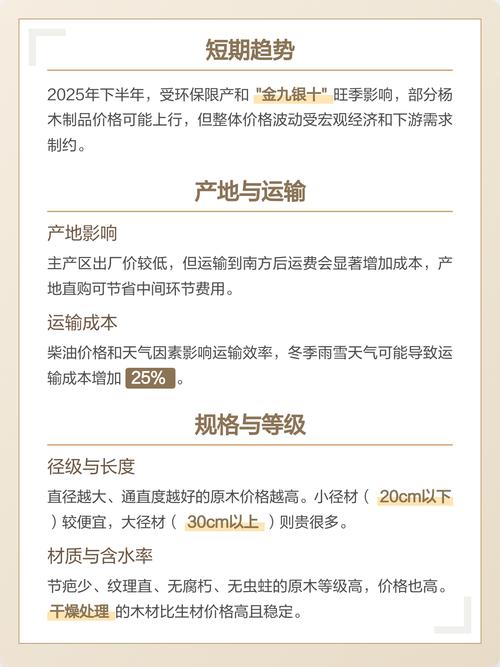 当前杨树原木多少钱一方?2025年最新价格参考与影响因素详解 咨询指南