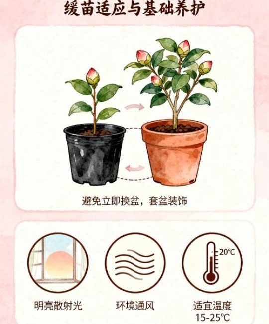 刚买回来的茶花叶子干了怎么办？先别急着浇水，按这四步排查