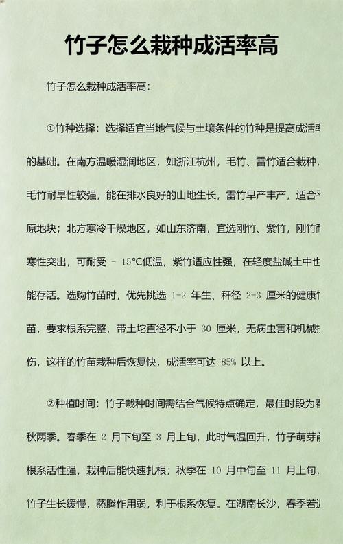 竹子什么时候栽种最好?掌握这几个时间点,成活率提高90% 1. 适宜时间规划:抓住根系恢复的黄金窗口