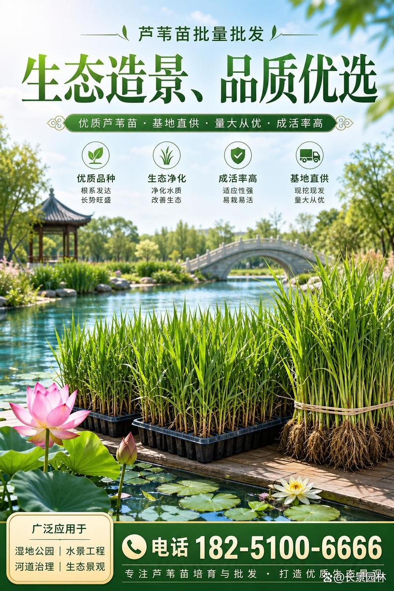 芦苇苗怎么种植?从选时到成活的完整技术指南 栽植深度:根茎入泥2-3cm,结合部略高