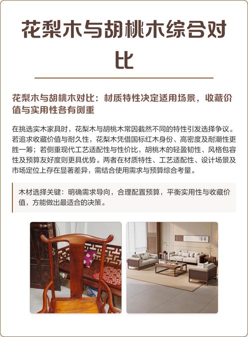 花梨与胡桃木谁更值钱?从园艺种植到木材价值全解析 二、胡桃木:温润优雅的“硬木贵族”