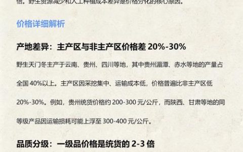 天门冬多少钱一斤？影响报价的因素及市场参考