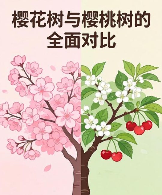 樱花树和樱桃树有什么区别？6维度深度对比与选购指南