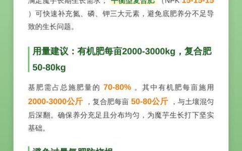 种植魔芋用什么肥最好？——从底肥到追肥的完整施肥指南