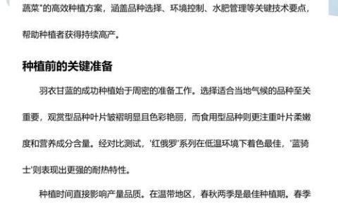 羽衣甘蓝最佳种植时间及完整方法指南